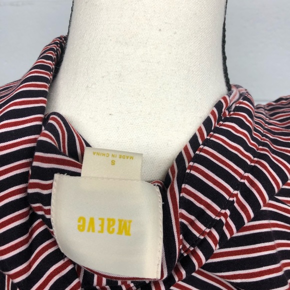 Anthropologie ☀️ Maeve Poplin Striped Button Down - Picture 9 of 11